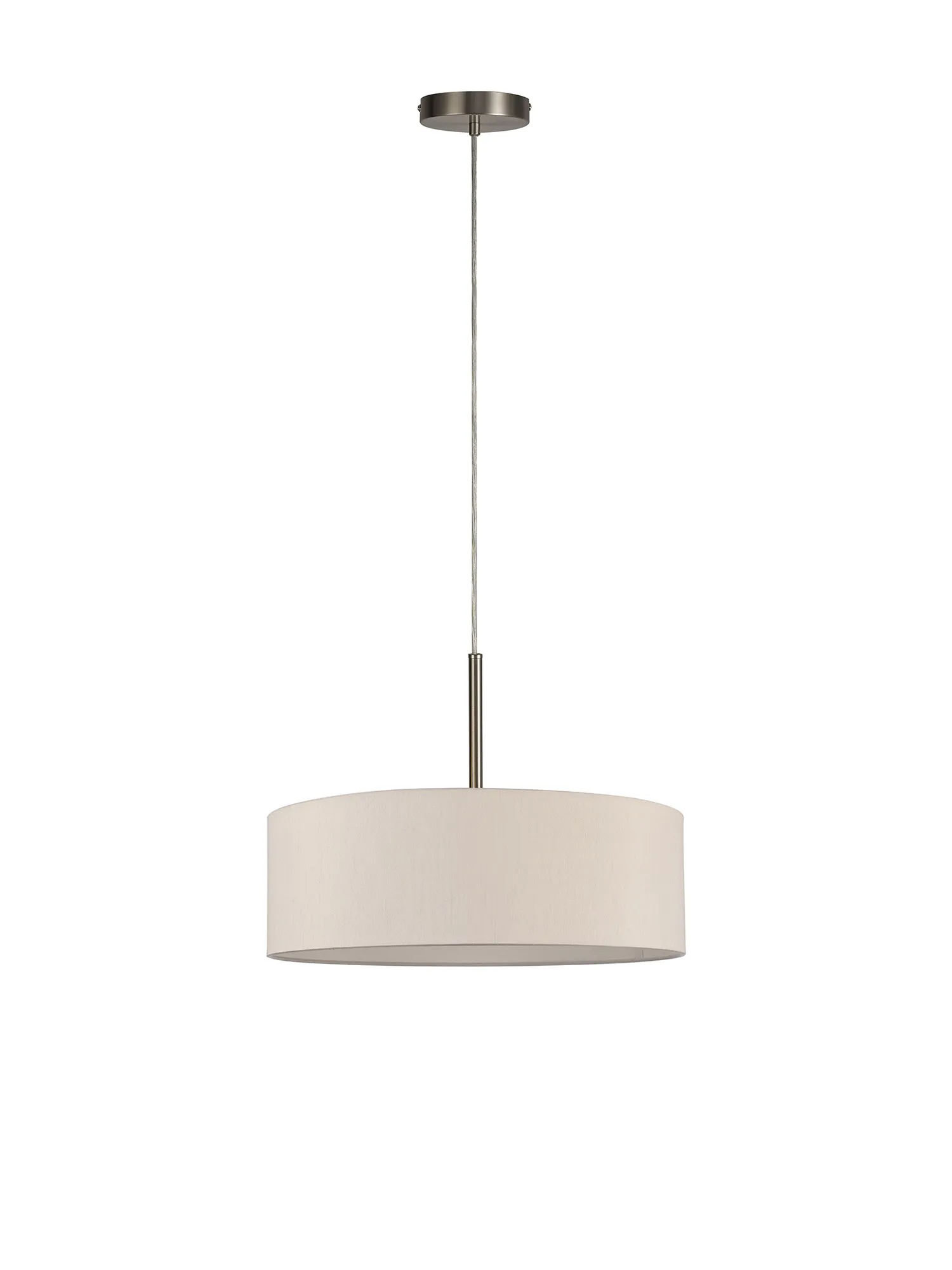 Baymont 45cm 5 Light Pendant Satin Nickel, Nude Beige DK0759  Deco Baymont SN NU